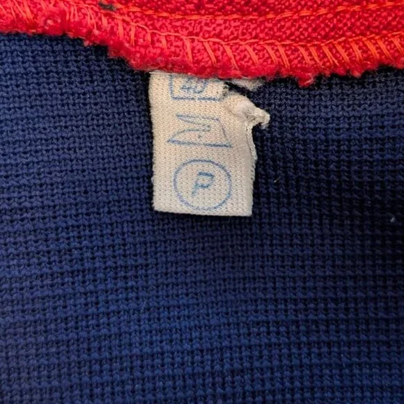 Vintage Red, White, & Blue Colour Block Top - Picture 8 of 8